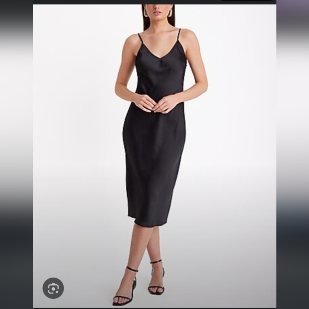 Express-Silk Slip Dress (Black 🖤)-L - Picture 4 of 4